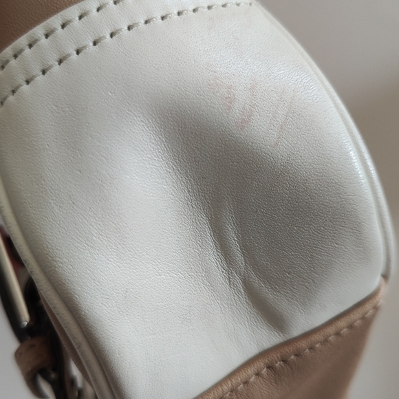 Coach Leather Colour Block Salmon/Tan/Ivory Crossbody Satchel Bagl - Picture 7 of 11